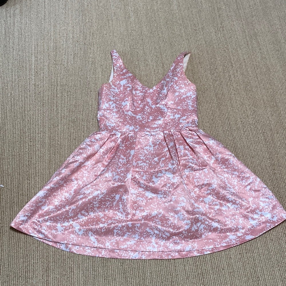 Patterned Pink and White Dress